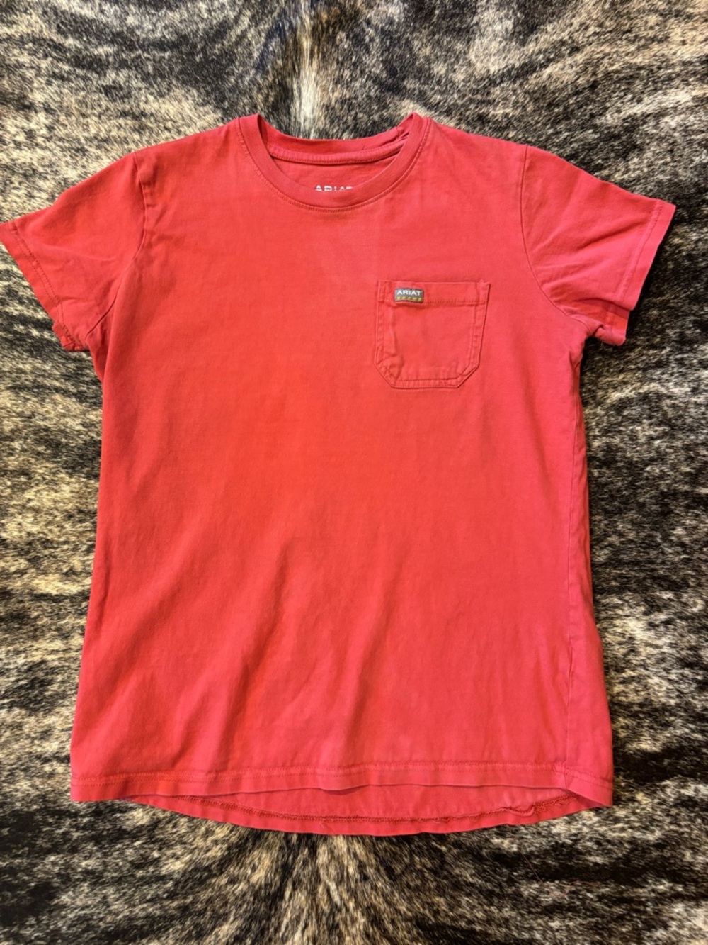Ariat Men’s Rebar Cotton Strong Pocket T-Shirt In Rio Red, Size Medium